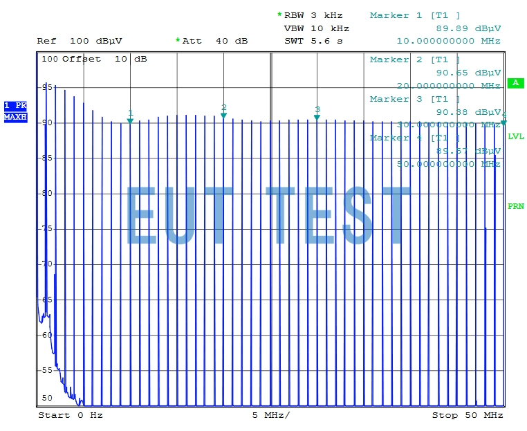 SG 9301 设置接收机的RBW为3kHz时的测量频谱图