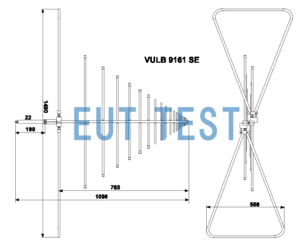 VULB 9161 SE 符合CISPR22的特殊天线尺寸图