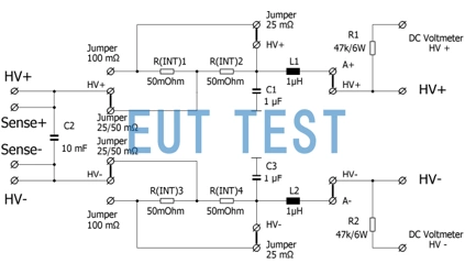 The BNB 8652 can simulate three types of battery internal resistance.