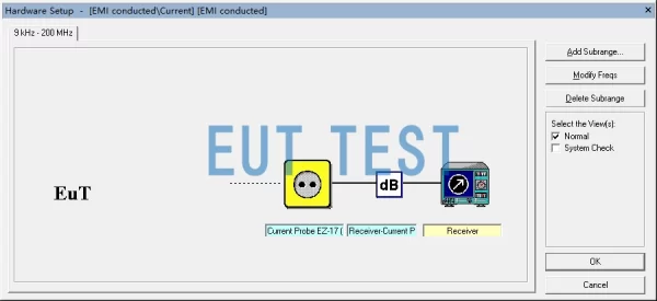 EMC32软件可以按照不同测试标准要求，设定相应的测试模板；