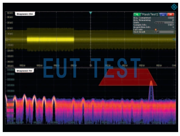 Capturing Bursts with Oscilloscope Frequency Stencils