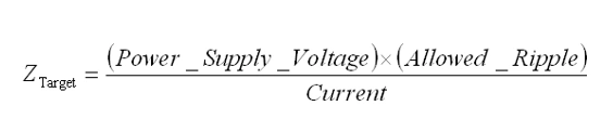 Calculation formula for target impedance Ztarget