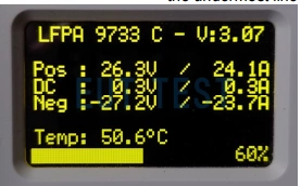 LFPA 9733 C 的显示屏显示电压和电流等信息