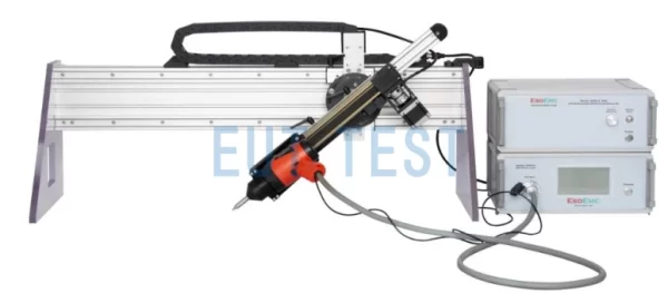 ES614-L02 can control the angle and approach speed of the electrostatic discharge generator.