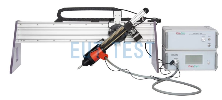 ES614-L02 can control the angle and approach speed of the electrostatic discharge generator.