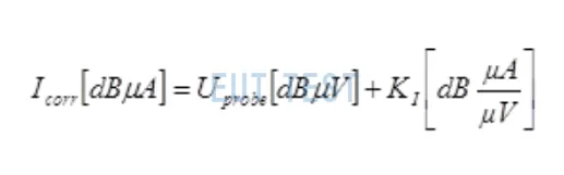 Interference level calculation formula for near-field measurements