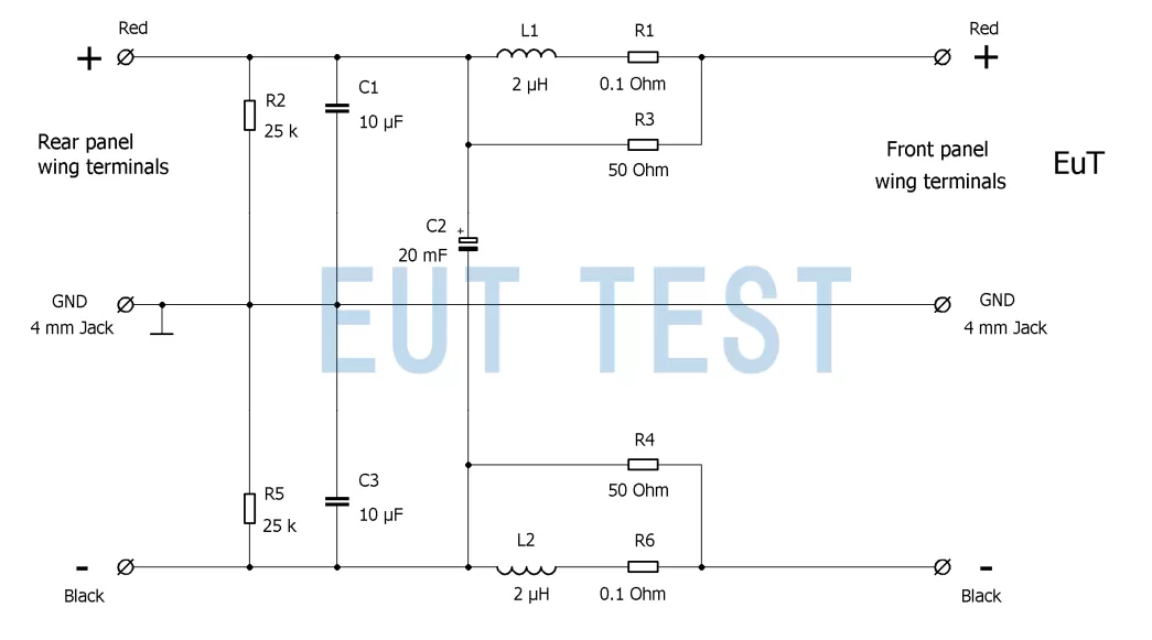 ECSS LISN 2 - 14A 阻抗设计原理图