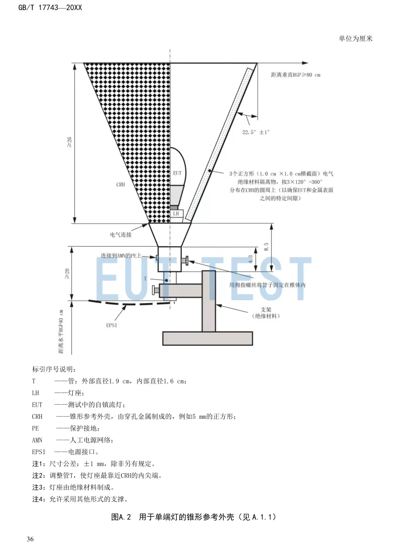 GBT17743-2026 自镇流灯传导发射测试布置图